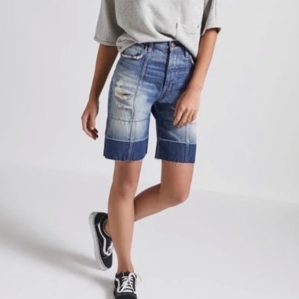 Current/Elliott The Seamed Short, distressed, button-fly, size 24, NWT